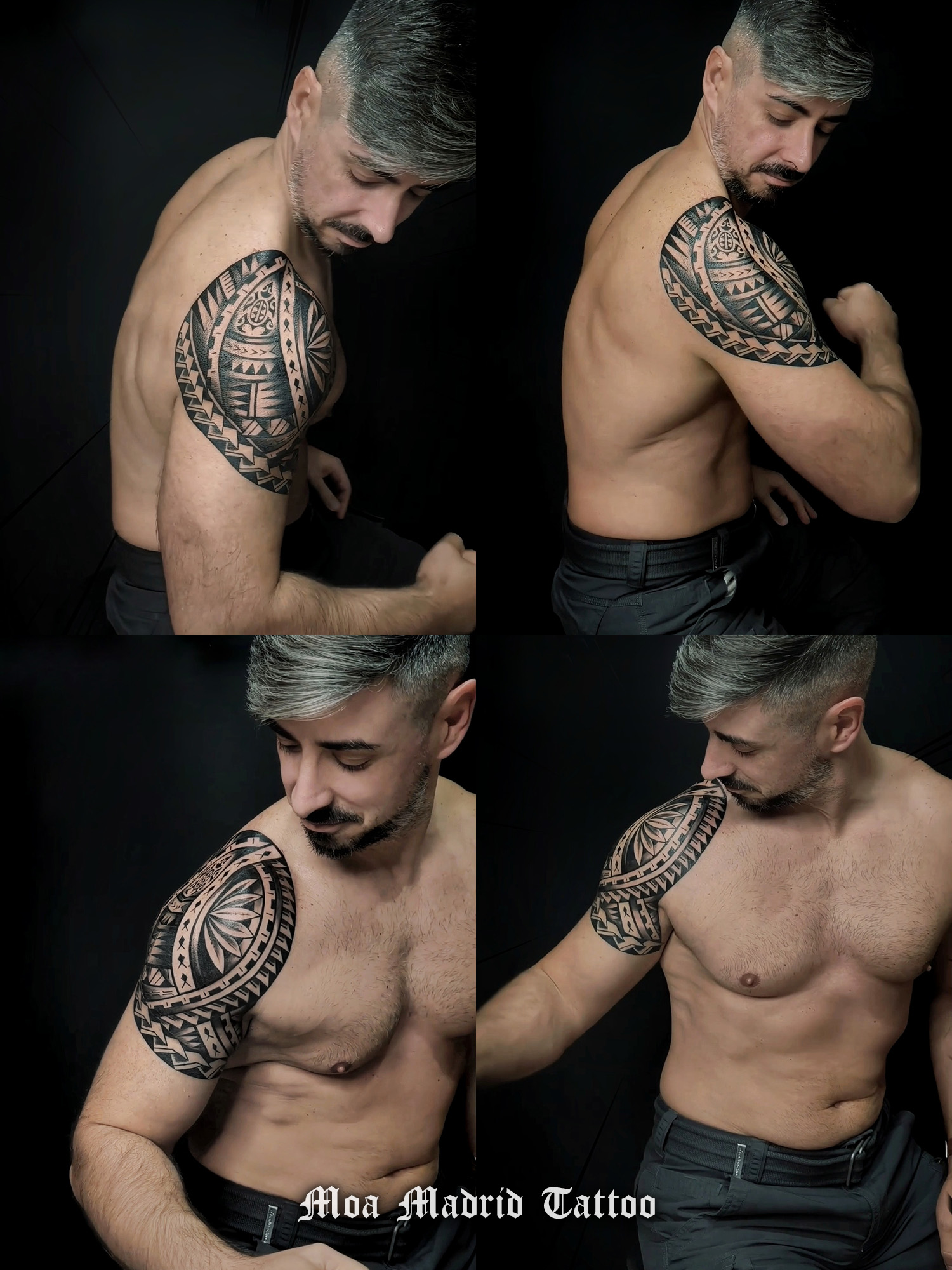 Tatuaje samoano y maorí en el hombro